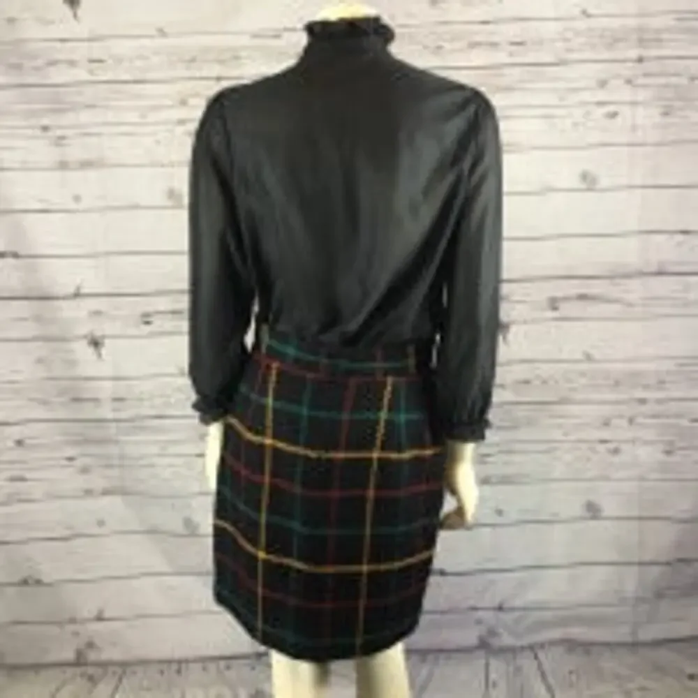 1980s Jones New York Wool Plaid Mini Skirt size